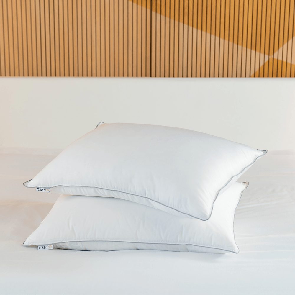 2x Hotel Pillows & Pillowcase Set (Down Alternative) - FluffCo | Hotel Comfort